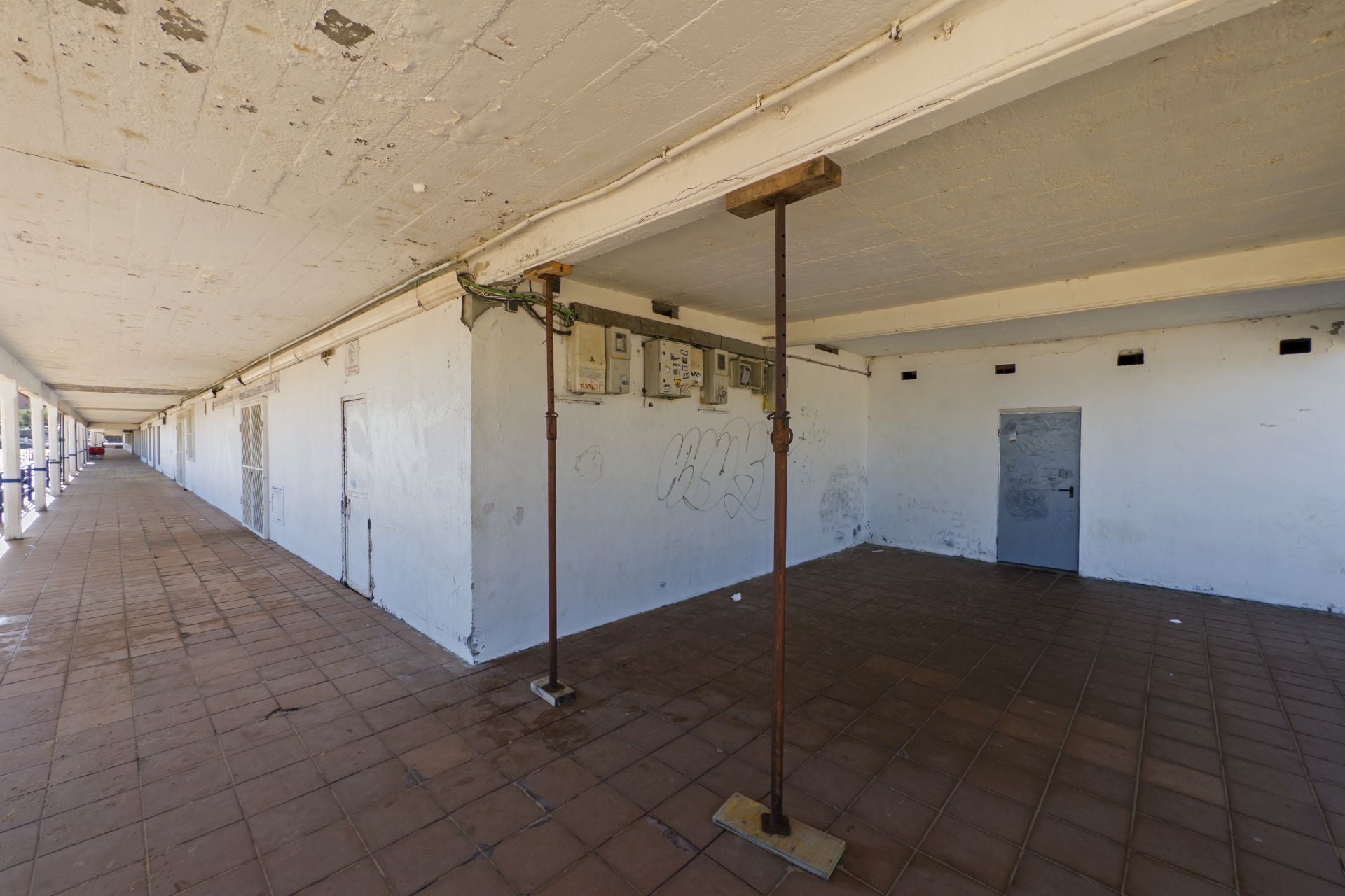 Detalle de las zonas apuntaladas desde julio de 2024.