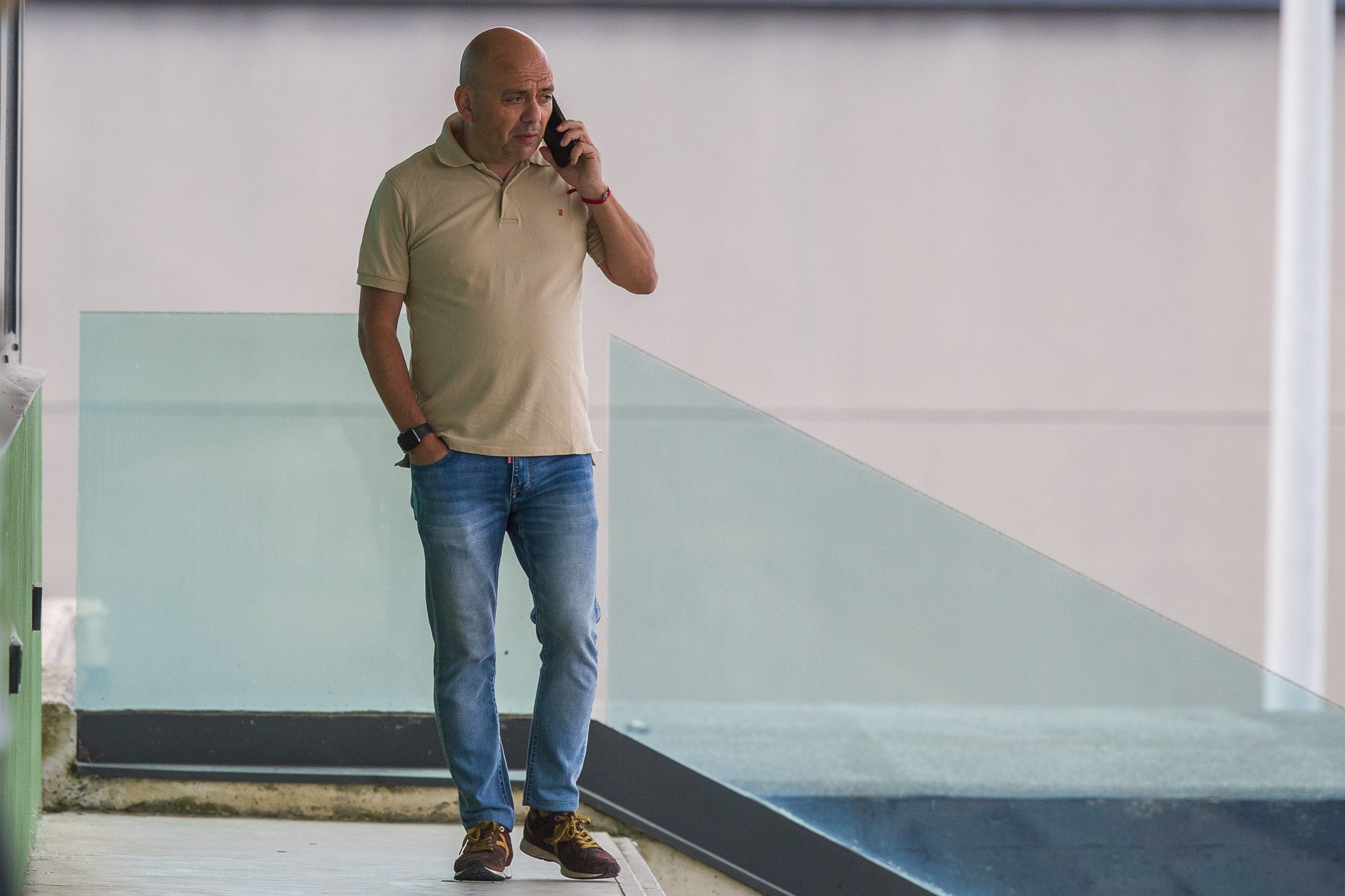 El director deportivo Chema Aragón presenció la sesión en La Albericia