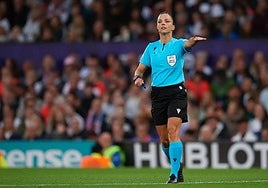 Marta Huerta, durante un partido internacional.