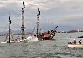 Captura de un vídeo en el momento de su hundimiento.