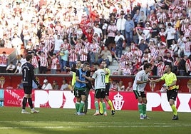La bronca del final del partido.