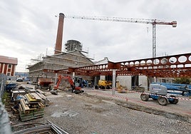 Obras de rehabilitación de La Lechera, en el marco de la segunda fase, esta semana, en Torrelavega.