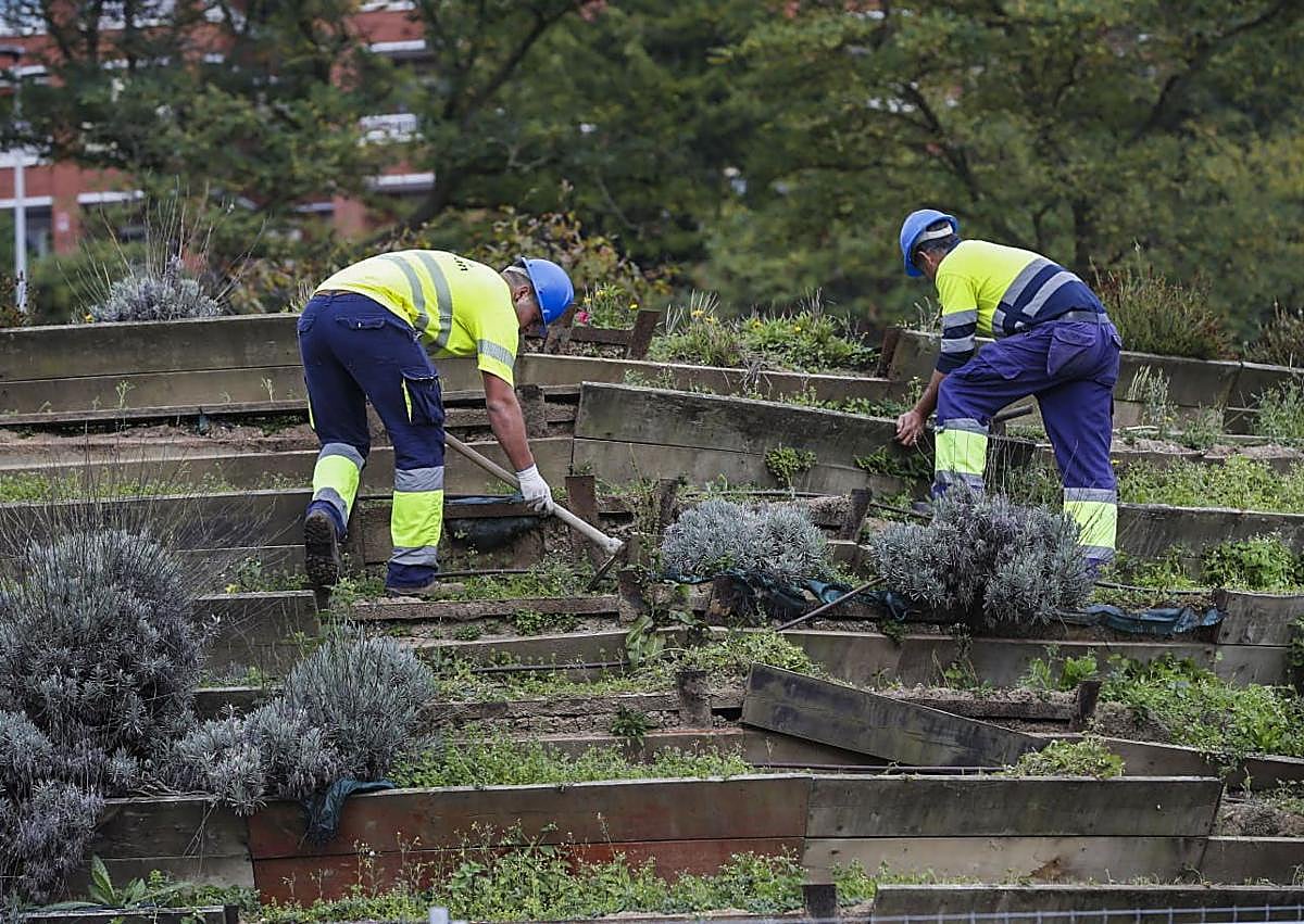 Imagen secundaria 1 - Arranca la rehabilitación del parque de Las Llamas con el cambio de las estructuras metálicas y de madera
