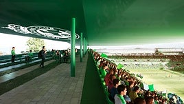 Nueva grada y terraza superior sobre uno de los dos nuevos edificios.