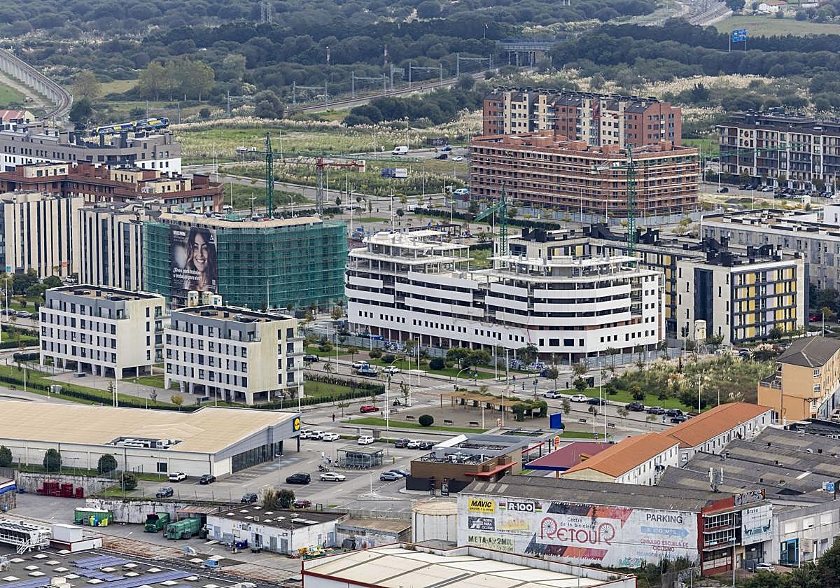Vista aérea del área de Nueva Montaña, en la que se aprecian las nuevas construcciones.