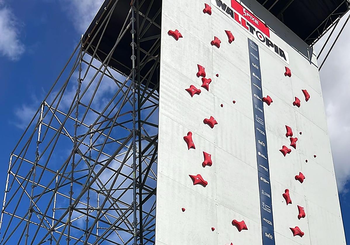 La estructura para la prueba de velocidad en Potes.