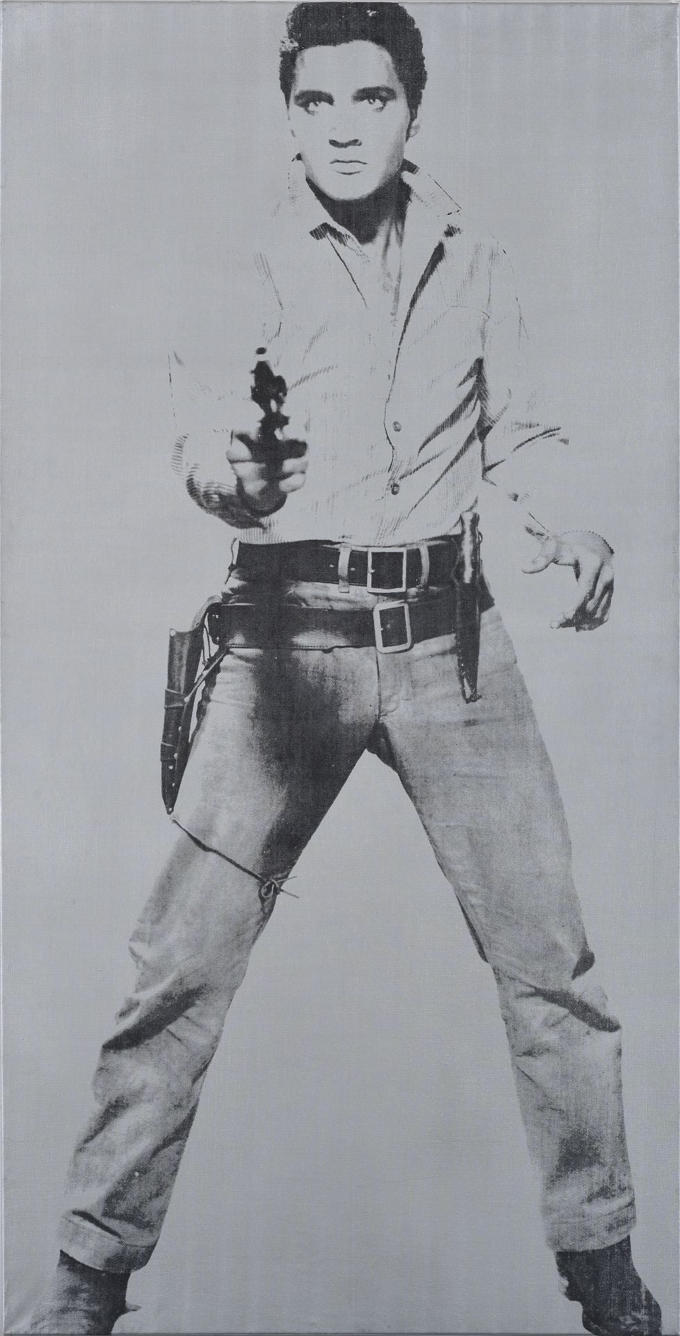 Andy Warhol. 'Un solo Elvis', 1964. Tinta serigráfica sobre lienzo, 209 × 107 cm.