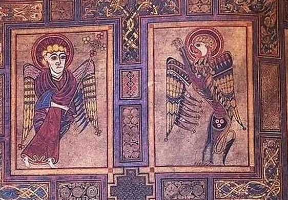 Una de las ilustraciones del Libro de Kells, pieza bibliográfica de referencia en el mundo anglosajón.