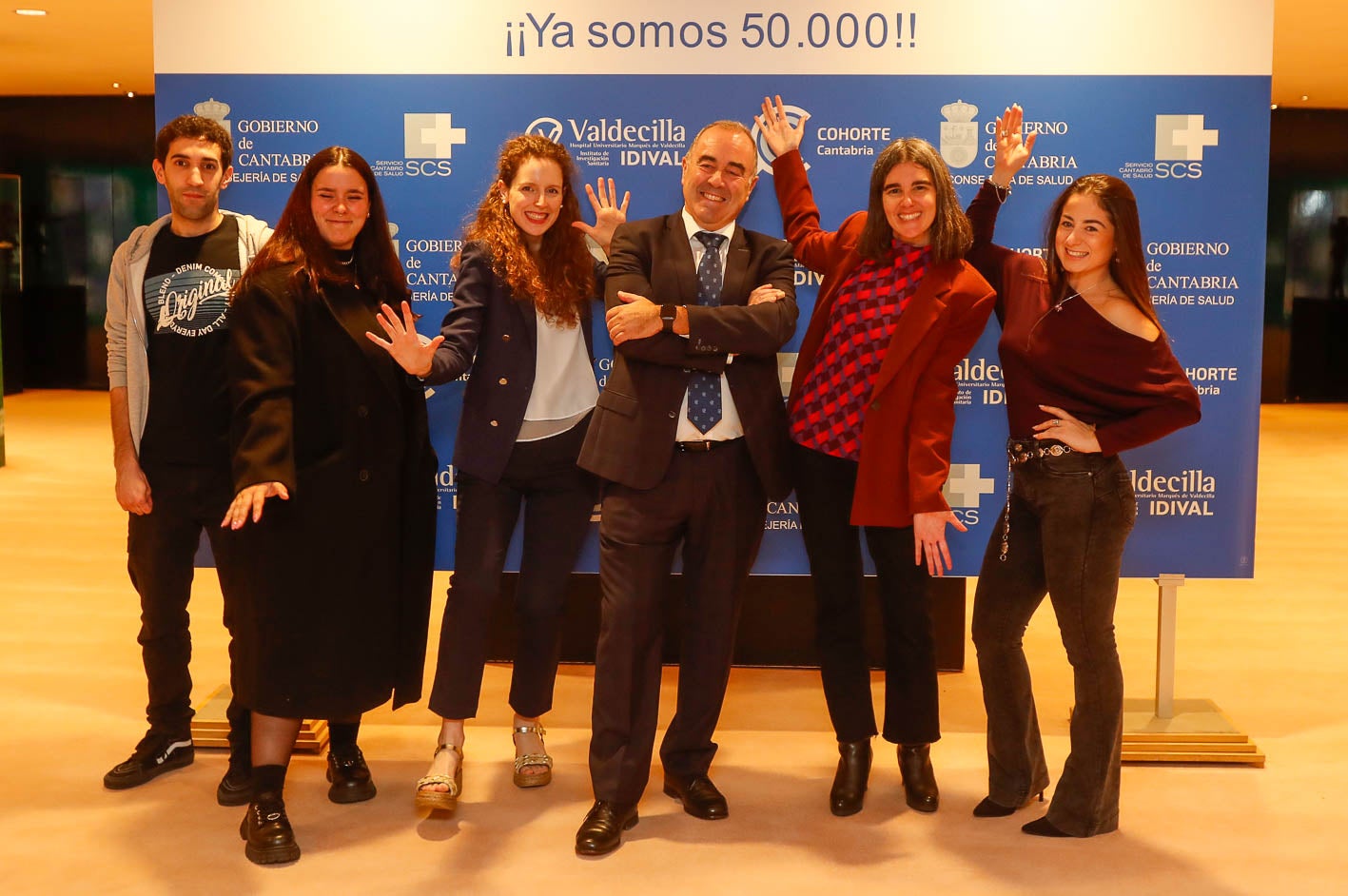 David Sordo, Eva Jiménez, Ana Peleteiro, Marcos López Hoyos, Marta Díaz y Paola Álvaro Llarena