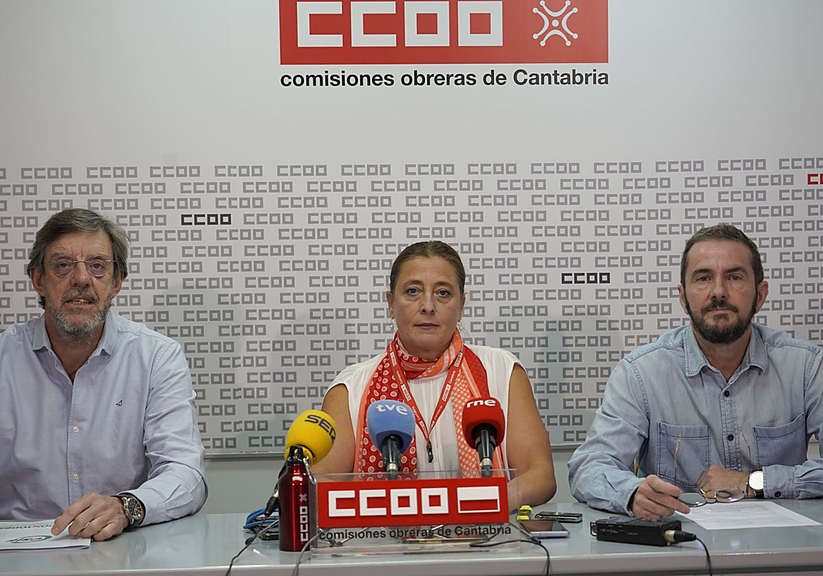 Manuel Garay, Arantxa Cossío y Martín Calonge, en la rueda de prensa de este martes.