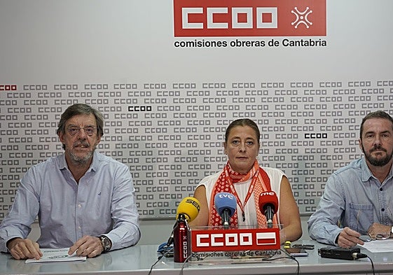 Manuel Garay, Arantxa Cossío y Martín Calonge, en la rueda de prensa de este martes.