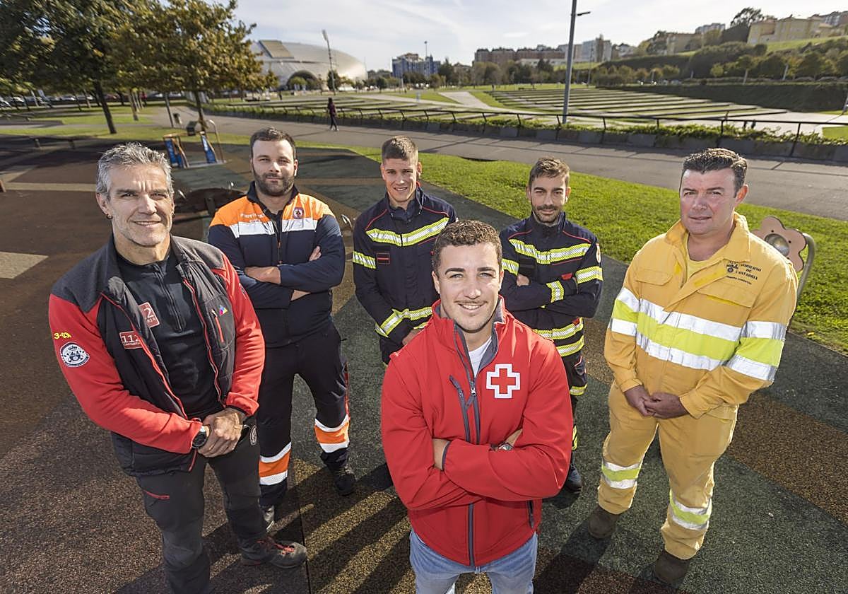 De izquierda a derecha, Héctor Saiz, Diego González, Manuel López, Alberto Alegre, Pablo Ábalos y Marcos Agüeros.