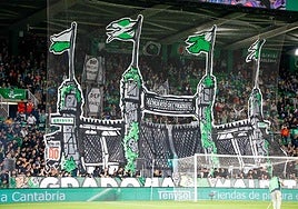 El tifo en La Gradona.