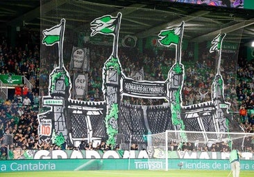 Tifo con el apoyo habitual al equipo, pero también con mensaje a LaLiga