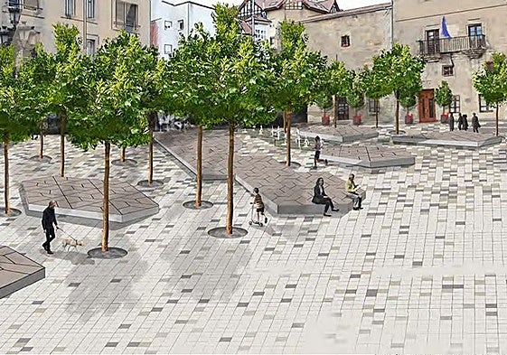 Imagen de la zona que recreará el bosque y la fuente del nacimiento del Ebro.