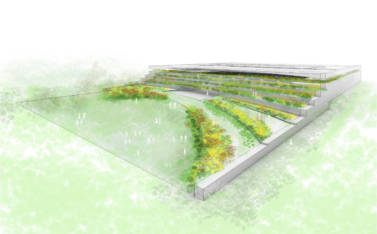 El propio club define esta infografía (zona este del estadio) como la creación de «un nuevo parque, una nueva plaza y un nuevo centro de ocio y actividad para Santander y Cantabria».