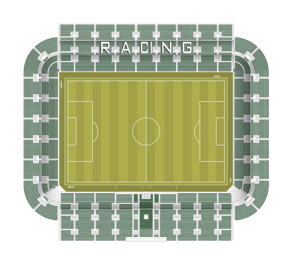 Recreación del estadio, con la ampliación de las zonas este y oeste.