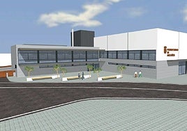Recreación del futuro polideportivo Argoños.