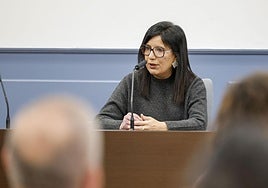 Guadalupe Sánchez, durante su conferencia en Santander.