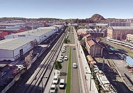 Recreación de cómo quedará la N-623 a su paso por la calle Eduardo García del Río, en Santander.