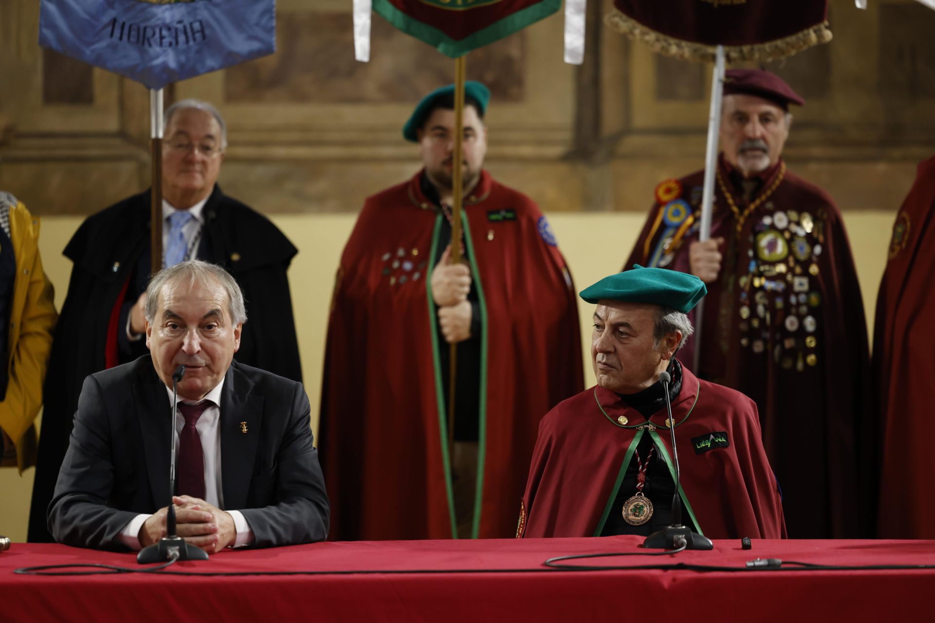 Javier Gómez y José Ribagorda durante el acto de recepción.