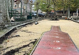 Comienzan las obras de reforma de la histórica bolera de Molledo.