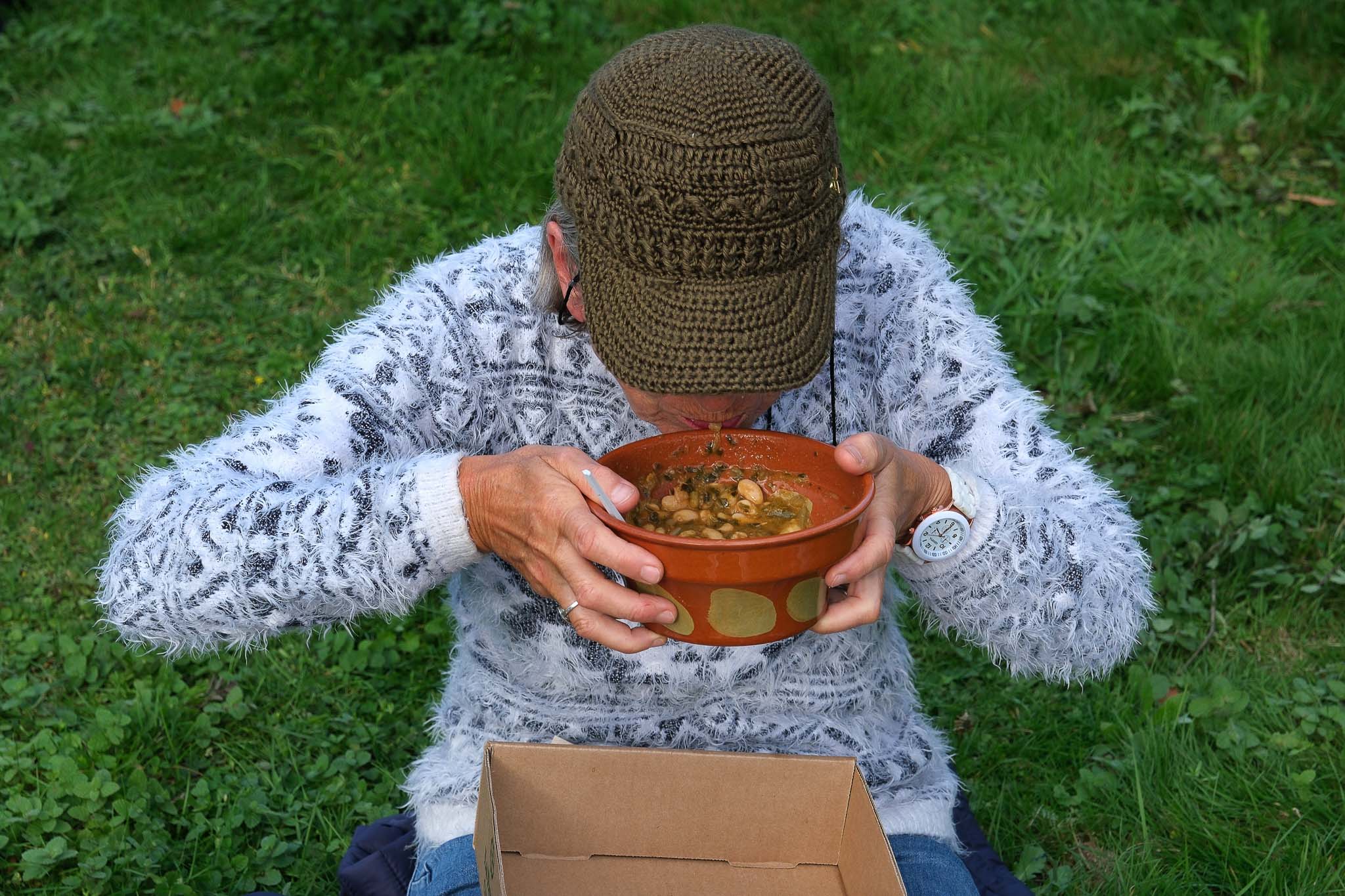 En algunos casos estaba tan caliente que había que soplar antes de llevárselo a la boca.