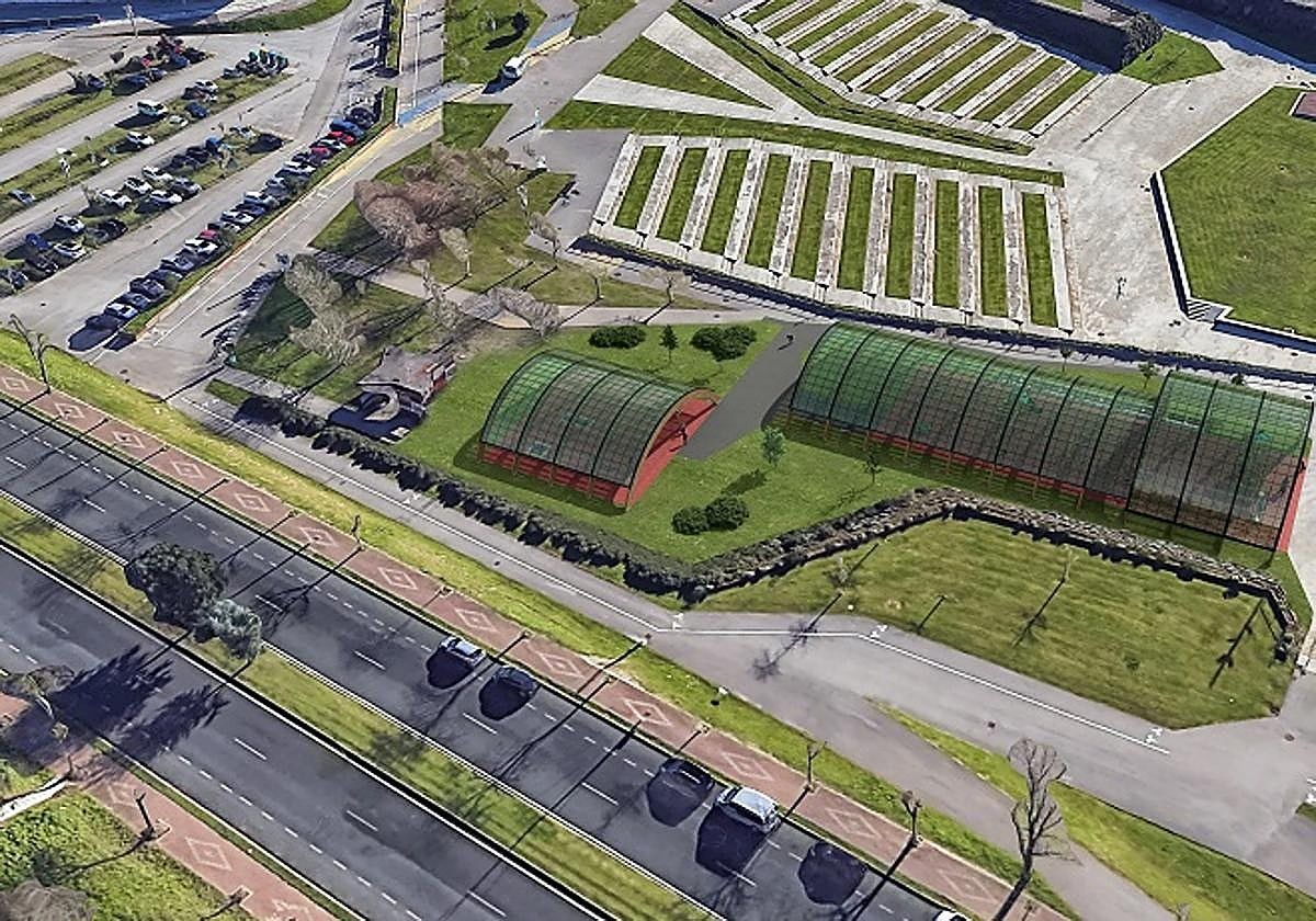 Infografías del proyecto para cubrir el parque infantil de Las Llamas