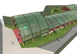 Recreación de la cubierta del parque infantil de Las Llamas.