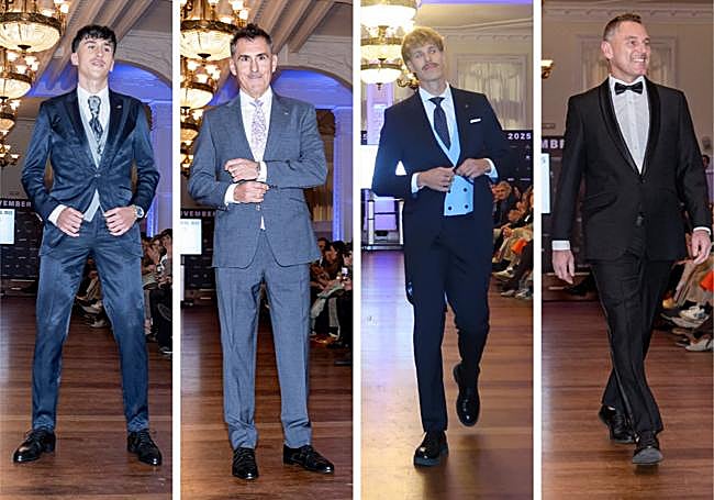 Varios de los participantes en el desfile de las colecciones de fiesta y ceremonia de Félix Ramiro.