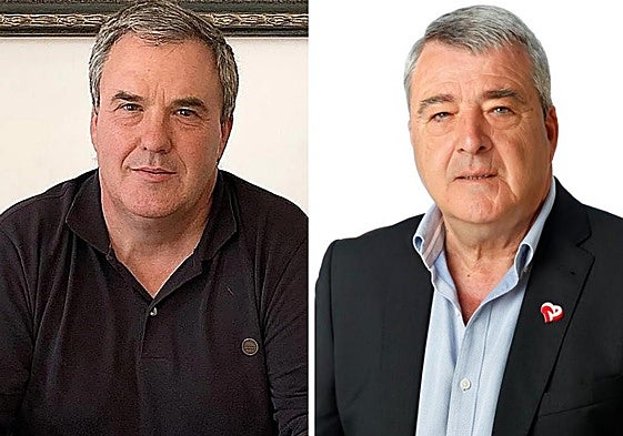 El alcalde, Juan Alberto Rozas (PP) -izquierda- y Javier Villanueva, exalcalde (PRC).