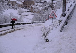 Liébana bajo la nieve este viernes