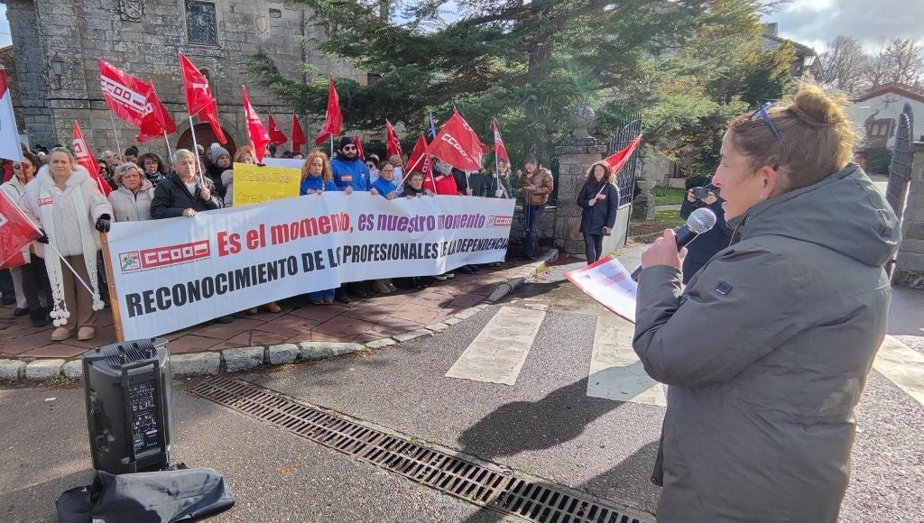 María José Barrio leyó el escrito de protesta por las malas condiciones laborales.
