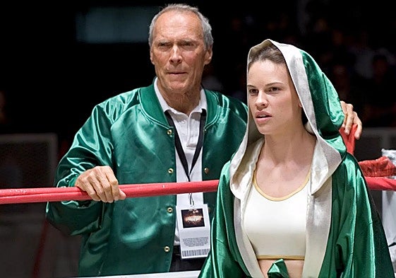 Clint Eastwood y Hillary Swank en 'Million Dollar Baby'.