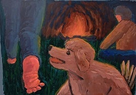 Jose Sanz, 'Noche de reencuentro' 2025. Acrílico sobre papel.