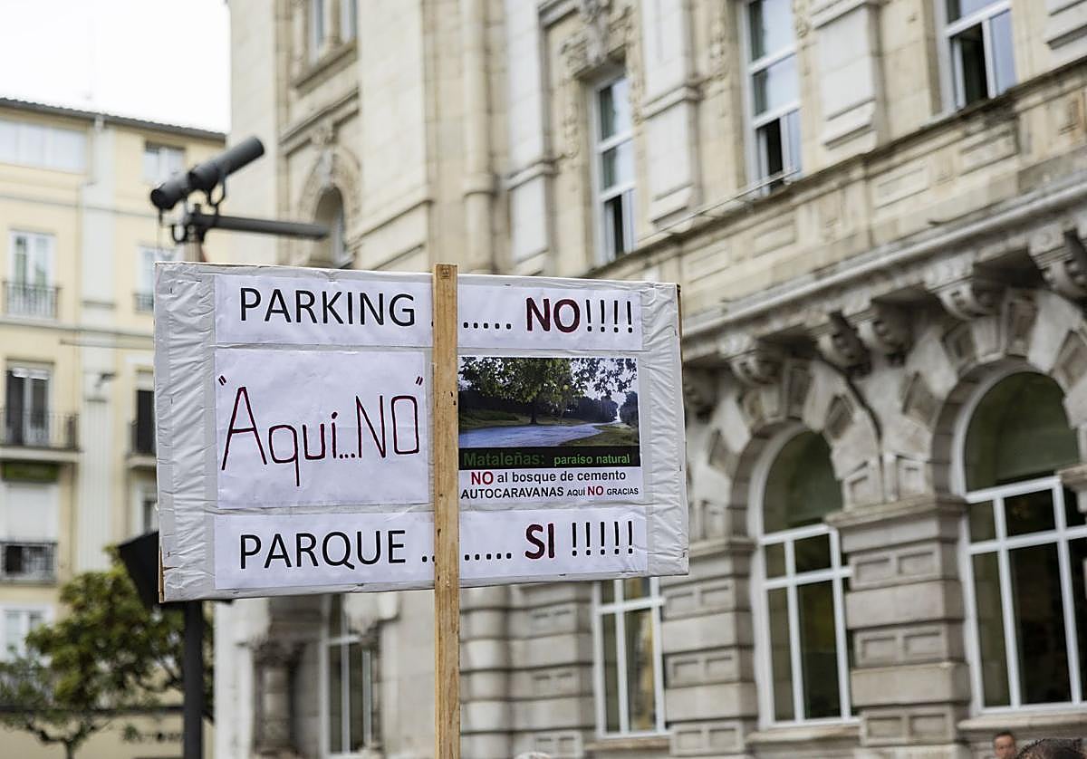 Pancarta de una de las protestas