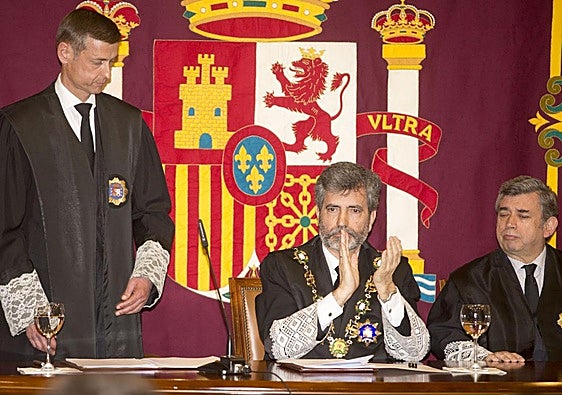 López del Moral tomando posesión en el año 2015.