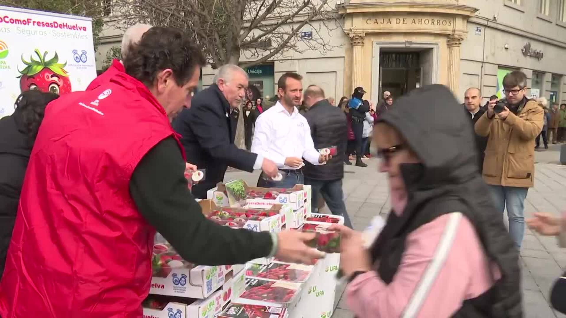 UPA reparte fresas en Valladolid para reivindicar que se pague un "precio razonable"