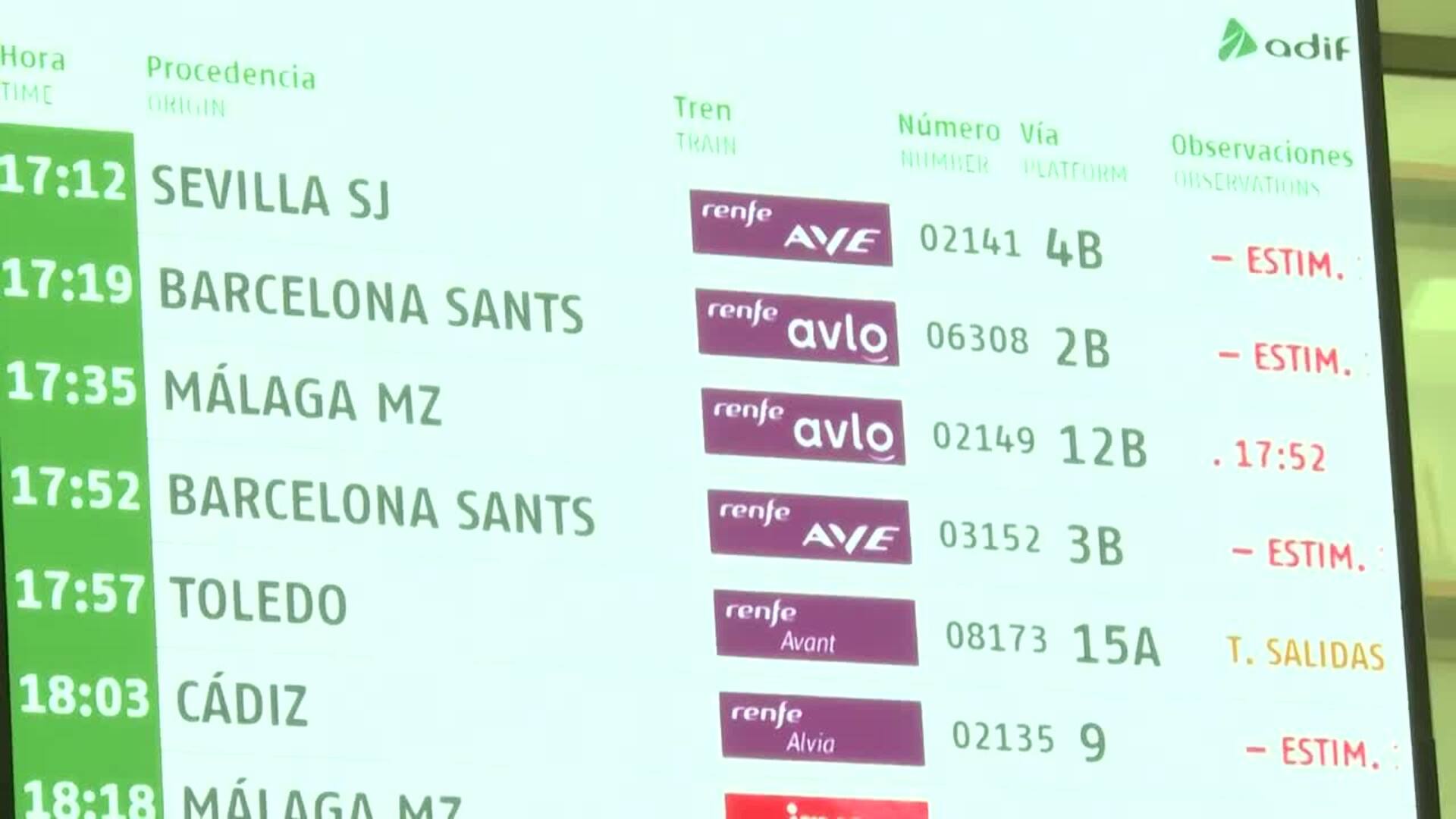 Renfe suspende la circulación de trenes en Cataluña por las lluvias, incluida la Alta Velocidad