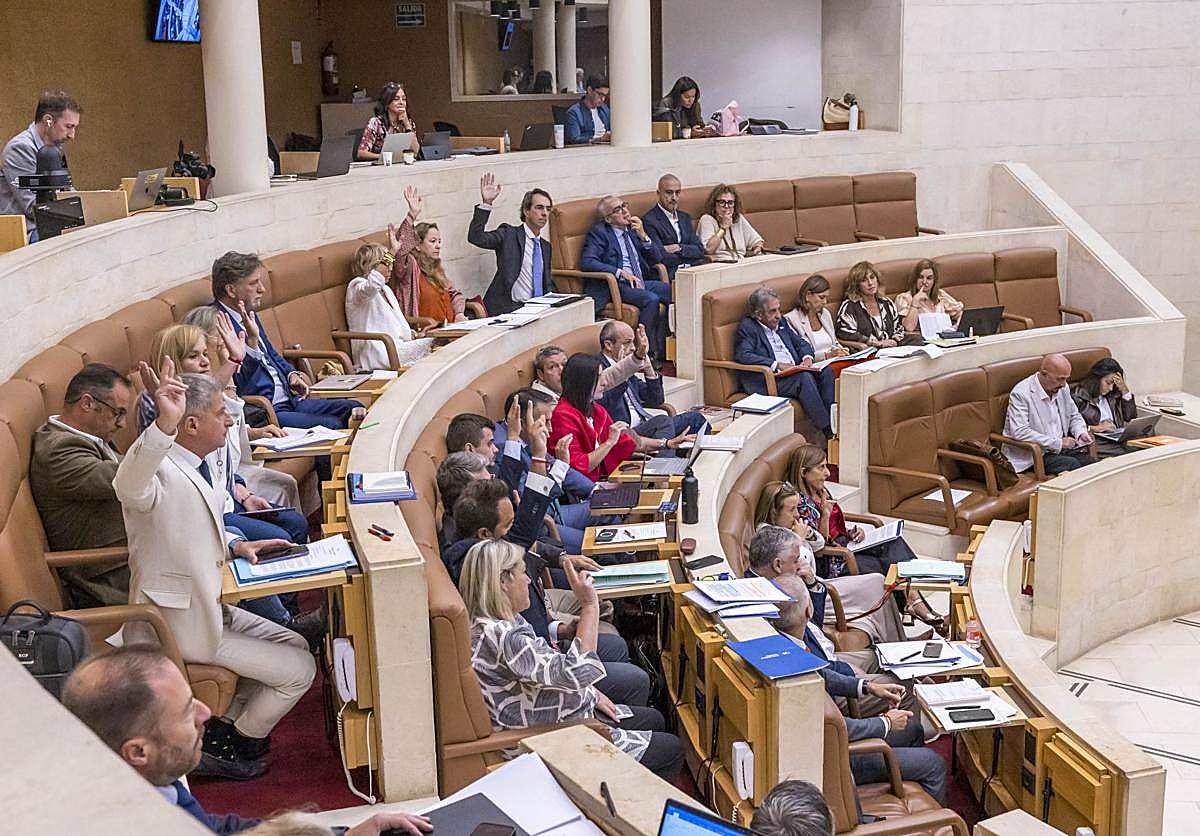 El momento de la votación con los apoyos de PP y Vox