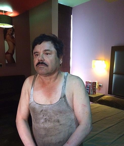 'El Chapo' Guzmán, tras su detención. 