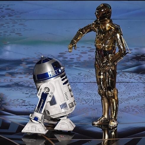 R2-D2 y C-3PO, durante la ceremonia de los Oscar.