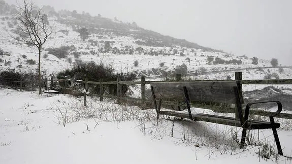 Copiosa nevada en la sierra de Madrid.