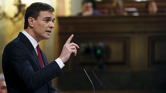 Pedro Sánchez, durante su intervención.