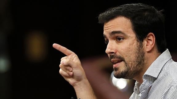 Alberto Garzón, durante su intervención.