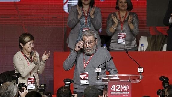 El secretario general de UGT, Cándido Méndez, ayer durante su discurso en el Congreso del sindicato.