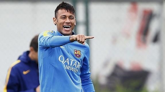 Neymar, durante un entrenamiento. 