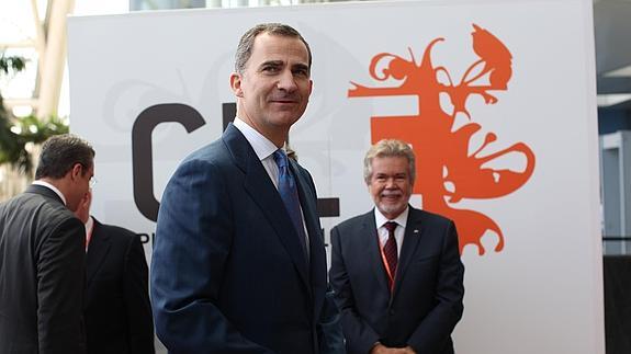 Felipe VI, a su llegada al VII Congreso Internacional de la Lengua Española.