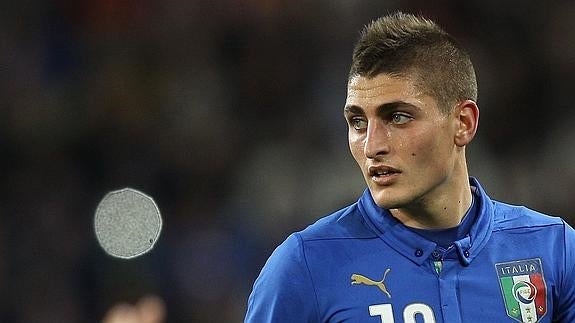 Verratti durante un partido de Italia. 