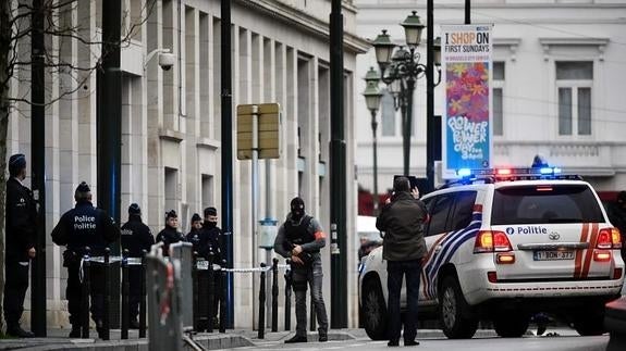 La Policía belga, en Bruselas. 